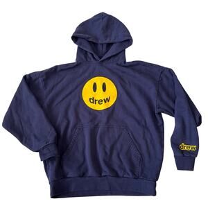 Drew House Justin Bieber Smiley Blue Yellow Pullover Hoodie Men's Medium